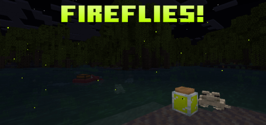 A screenshot of a fireflies addon for Minecraft Bedrock made by mine