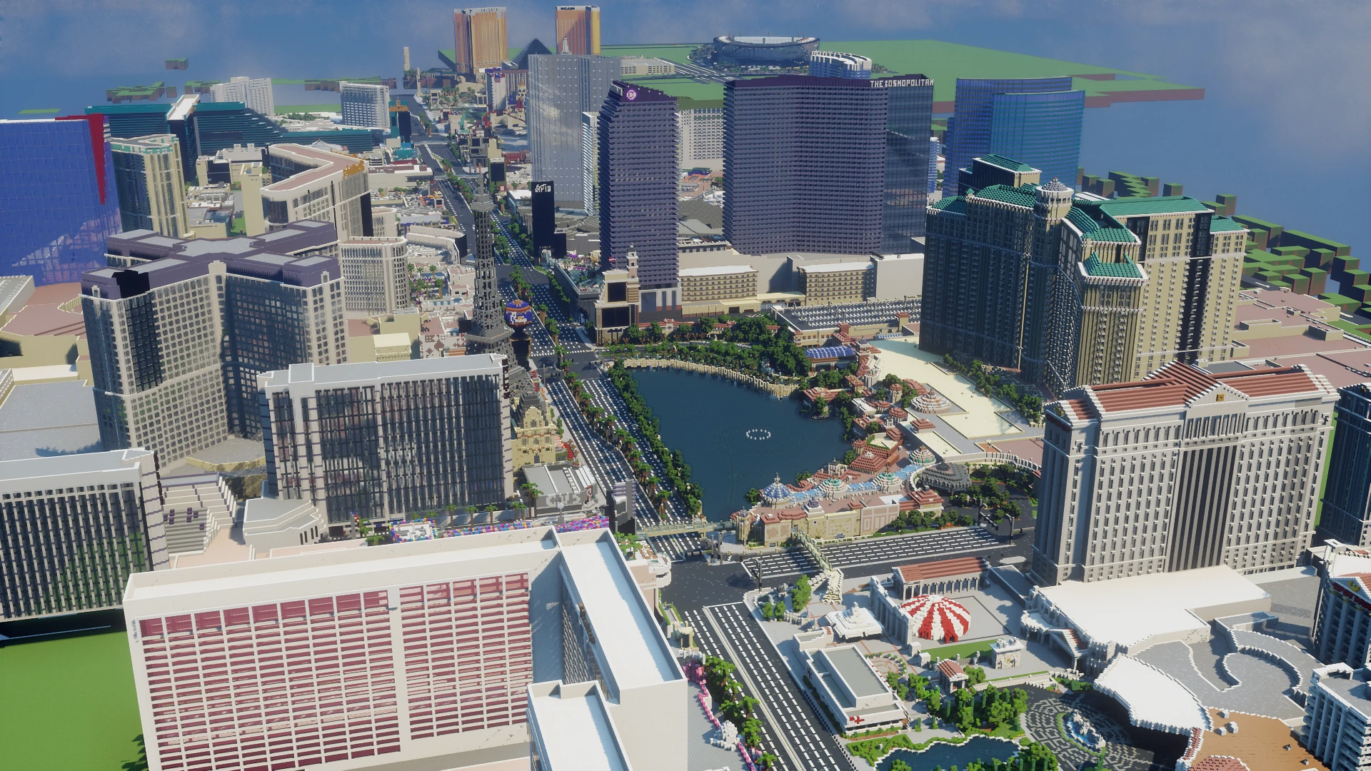 Recreation of the Las Vegas Strip in Minecraft